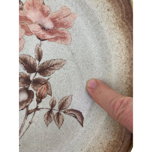 VTG Mikasa Whole Wheat Rose Duet 11" Dinner Plates E8015 Set Of 2 Japan 8516 - Picture 4 of 6